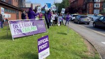Today's picket line at NGH as healthcare assistants strike over back pay row