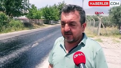 Termometrelerin 40 dereceyi gördüğü kentimizde asfalt eridi