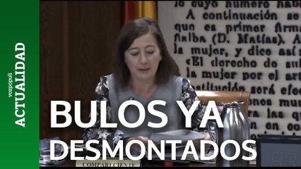 Armengol acusa al PP de repetir "bulos ya desmontados"