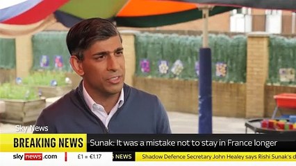 PM Rishi Sunak apologises for leaving D-Day event early