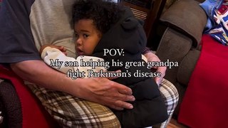 Criança ajuda bisavô a lidar com doença de Parkinson. As imagens