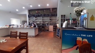 A walk-through Essington Fruit Farm restaurant and deli counter.