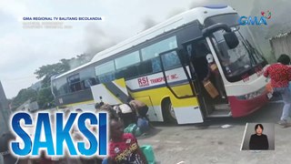 Pampasaherong bus, nagliyab sa gilid ng kalsada | Saksi