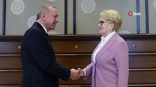 Cumhurbaşkanı Erdoğan Akşener'i kabul etti! Külliye'deki görüşmeden ilk kareler