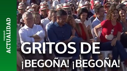 Gritos de "¡Begoña! ¡Begoña!" en la reaparición de Pedro Sánchez junto a su mujer