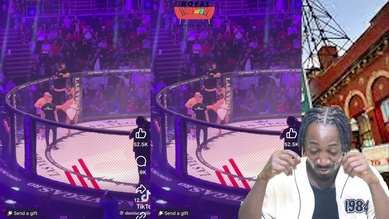 Two Beautiful Fit Female MMA Fighter Fighting One Drunk Fat Guy.