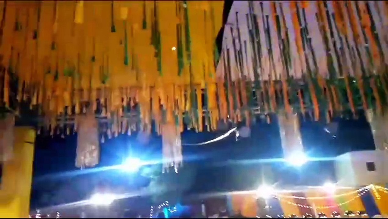 Mehndi yellow themes handmade bridal stage decorate view.
