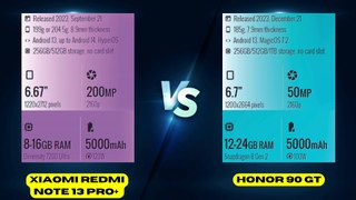 Xiaomi Redmi Note 13 Pro+ vs Honor 90 GT