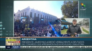 Presidente Milei agrede verbalmente a diputados del congreso argentino