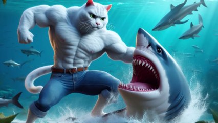 Daddy Fights Shark to Save a Kitten