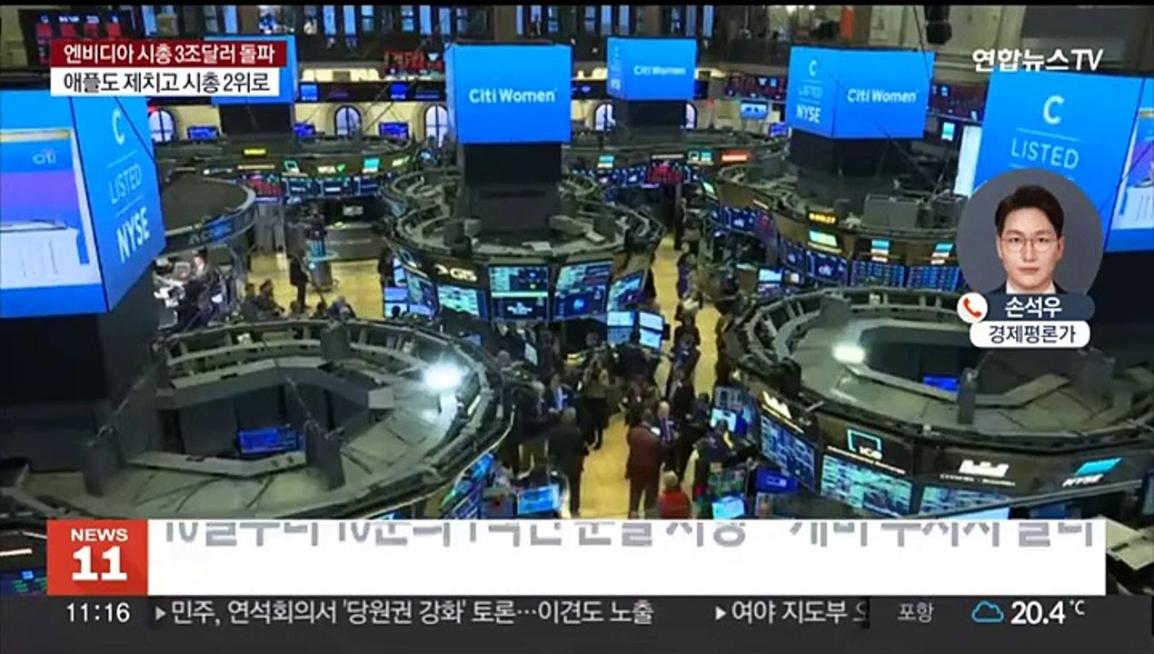 [뉴스초점] 애플도 제쳤다…엔비디아 시총 3조 달러 돌파