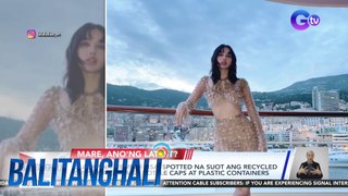 Blackpink member Lisa, spotted na suot ang recycled dress na gawa sa bottle caps at plastic containers | Balitanghali