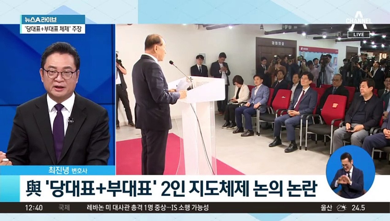 與 ‘당대표-부대표’ 2인 지도체제 논의 논란