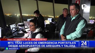 MTC trae luces de emergencia portátiles desde aeropuertos de Talara y Arequipa tras incidente en el Jorge Chávez