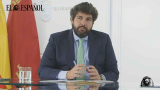 López Miras, en el Palacio de San Esteban, durante la entrevista con EL ESPAÑOL.