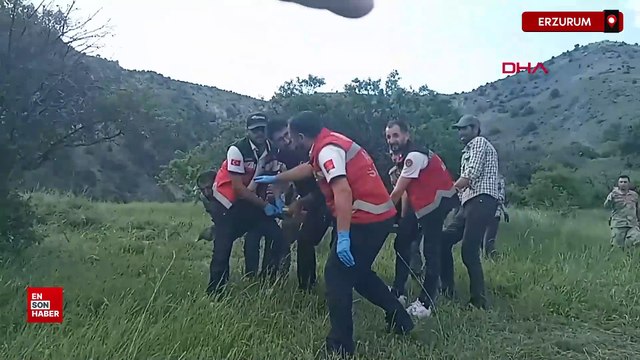 Erzurum'da çaşır otu toplamak için çıktığı kayalıklardan düştü
