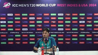 Marcus Stoinis reacts to Australia's win vs Oman at ICC T20 World Cup