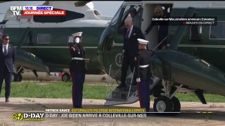 Débarquement: le président américain est arrivé au cimetière de Colleville-sur-Mer