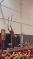Man Falls While Attempting Handstand on Rings at Gym