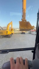 Wow beautiful excavator machine operating 