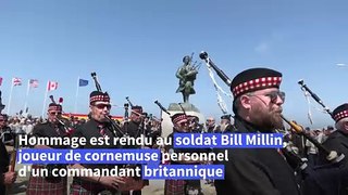 D-Day: à Colleville-Montgomery, célébrations au son de la cornemuse