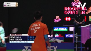 Leong Jun Hao terus menyinar, kali ini atasi pemain berpengalaman Chou Tien Chen untuk ke Suku Akhir Terbuka Indonesia