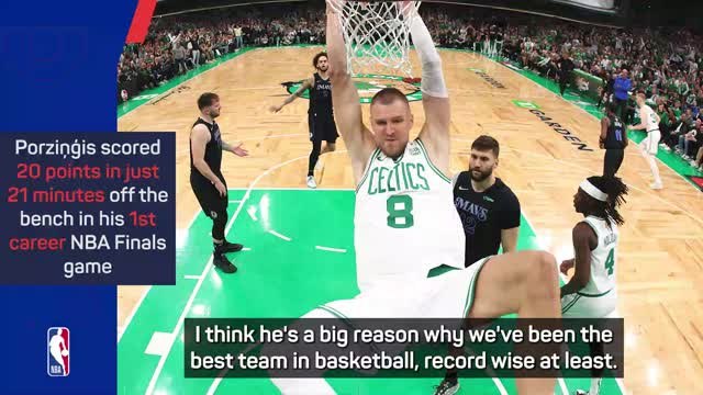 Celtics pour praise on 'monster' Porzingis performance