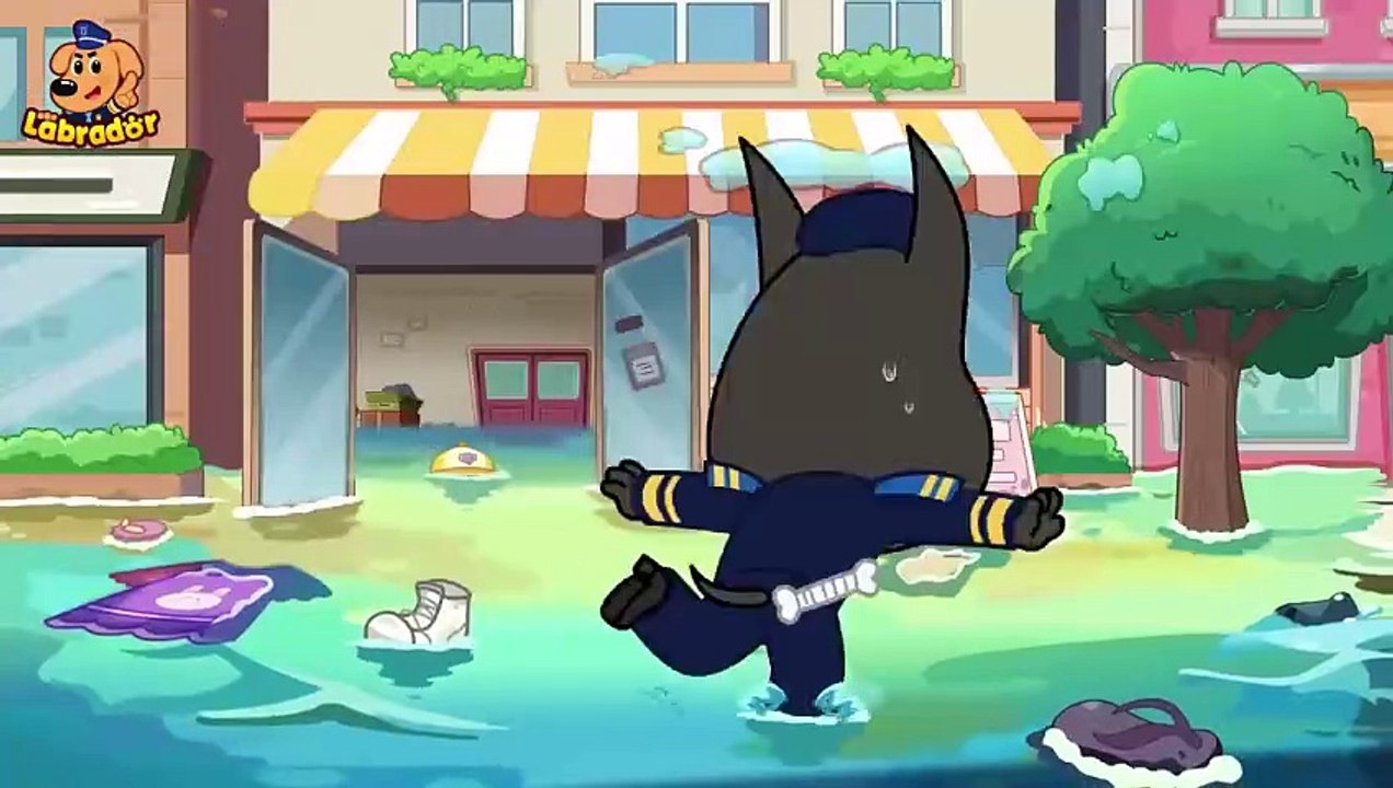 Police Rescue in Flooded Roads _ Safety Tips _ Cartoons for Kids _ Sheriff Labrador