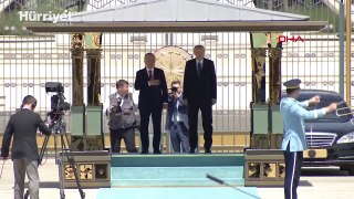 Cumhurbaşkanı Erdoğan, Özbekistan Cumhurbaşkanı Şevket Mirziyoyev’i resmi törenle karşıladı