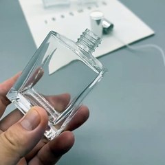 Wholesale Screw Simple Square Clear Glass Perfume Bottle | Harfaah Plastics UAE
