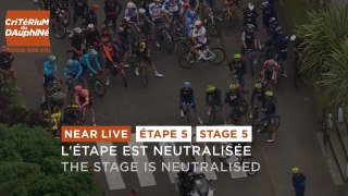 The stage is neutralised following the crash - Stage 5 - Critérium du Dauphiné 2024