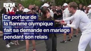 Ce porteur de la flamme olympique demande sa compagne en mariage pendant son relais