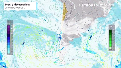 Sistema frontal llegará a Chile con lluvias y nieve este fin de semana