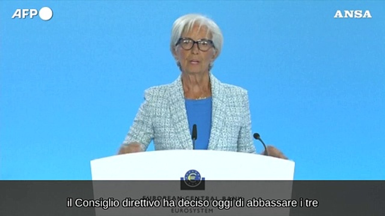 Lagarde: "La Bce taglia i tassi di 25 punti base"