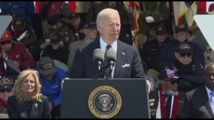 Скачать видео: Biden: gli uomini del D-Day sapevano per cosa vale la pena morire