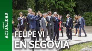 Felipe VI alucina con la reapertura de la Fuente de Andrómeda en la Granja de San Ildefonso (Segovia)