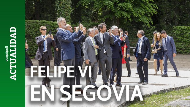 Felipe VI alucina con la reapertura de la Fuente de Andrómeda en la Granja de San Ildefonso (Segovia)