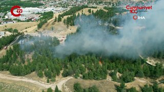 Denizli'de çıkan orman yangınına müdahale ediliyor