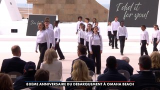80e anniversaire du Débarquement : des enfants entonnent Le Chant des partisans à Omaha Beach
