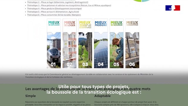 Boussole de la transition écologique : tutoriel | CGDD