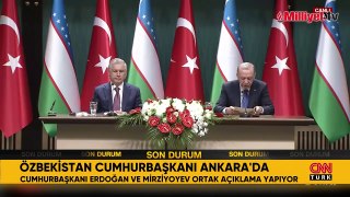 Özbekistan Cumhurbaşkanı Türkiye'de! Cumhurbaşkanı Erdoğan: Gazze'de zulüm durdurulmalı