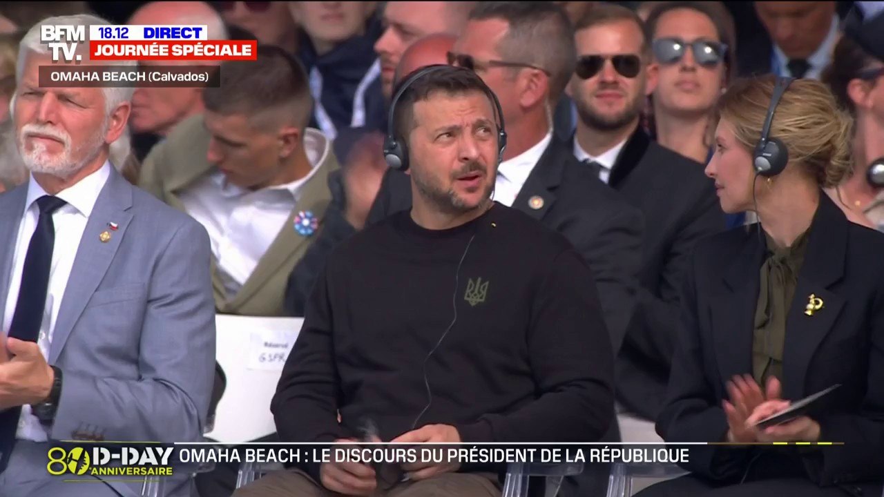 Emmanuel Macron: "Face à ceux qui prétendent changer les frontières par la force ou réécrire l'histoire, soyons dignes de ceux qui débarquèrent ici"