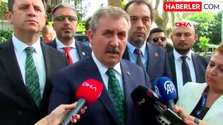 BBP Genel Başkanı Mustafa Destici, Tansu Çiller'e taziye ziyaretinde bulundu