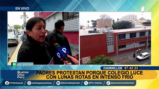 ¡Salud de escolares en peligro!: Colegio opera con ventanas y vidrios rotos en medio del intenso frío