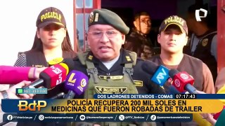 ¡La mercadería fue robada de un tráiler en movimiento!: Recuperan 200 mil soles en medicinas en Comas