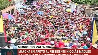 Carabobeños marchan en respaldo al Pdte. Nicolás Maduro y en rechazo a las sanciones imperiales