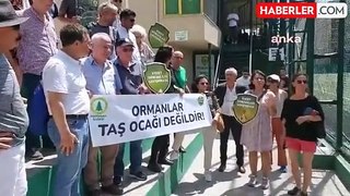 İstanbul'da Ayazağa Mahallesi'nde Kalker Ocağı Projesi Protesto Edildi
