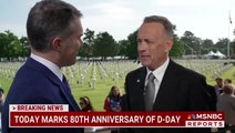 Tom Hanks pays tribute to D-Day veterans at 80th anniversary memorial service in Normandy