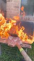 Excess Lighter Fluid Causes Grill to Go Up in Flames