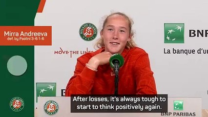 Andreeva admits 'negative thoughts' take over after defeat